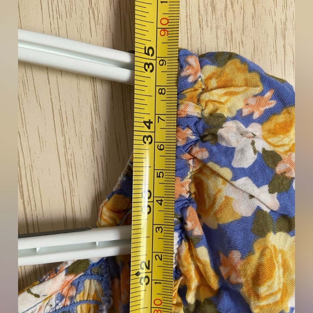 Jolie & Joy by FCT W/ Love Stretch Top Babydoll Floral Dress Ruffle Sleeve Sz L - Picture 6 of 8